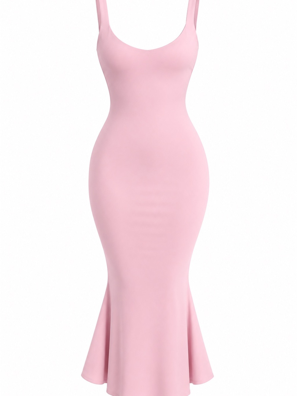 Oh Polly Pastel Pink Scoop Neck Maxi Dress